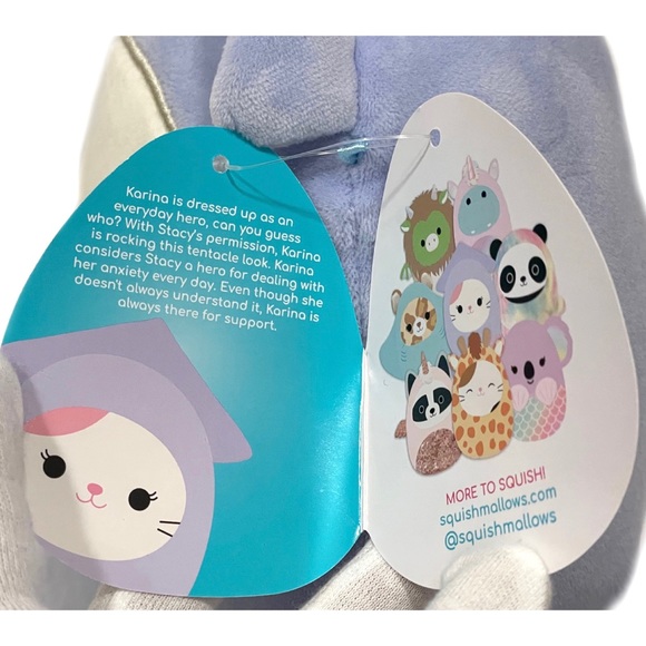 Squishmallows Official Kellytoys 7.5 Inch Karina in Stacy the Squid Costume NWT - Picture 4 of 7